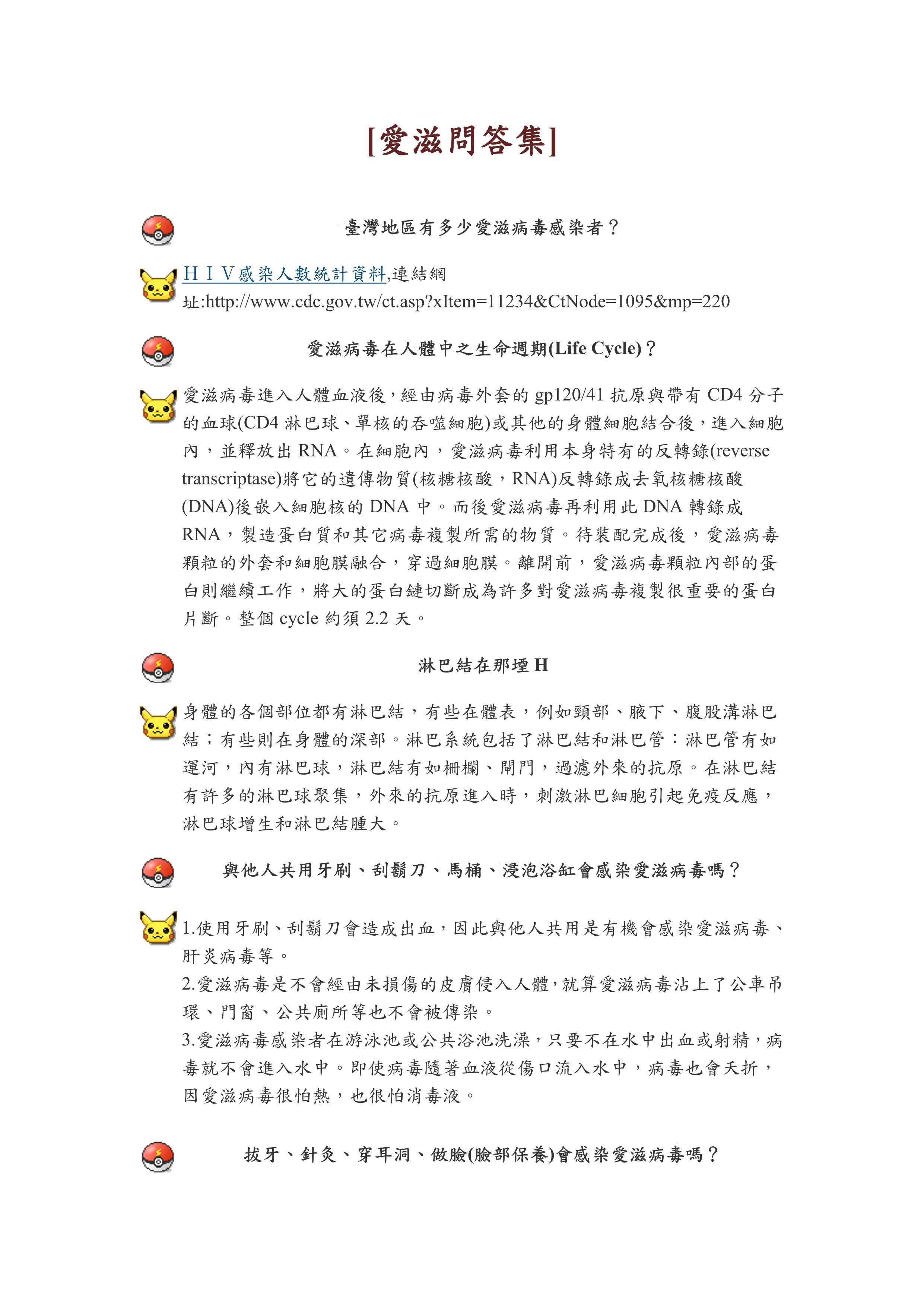 愛滋問答集1